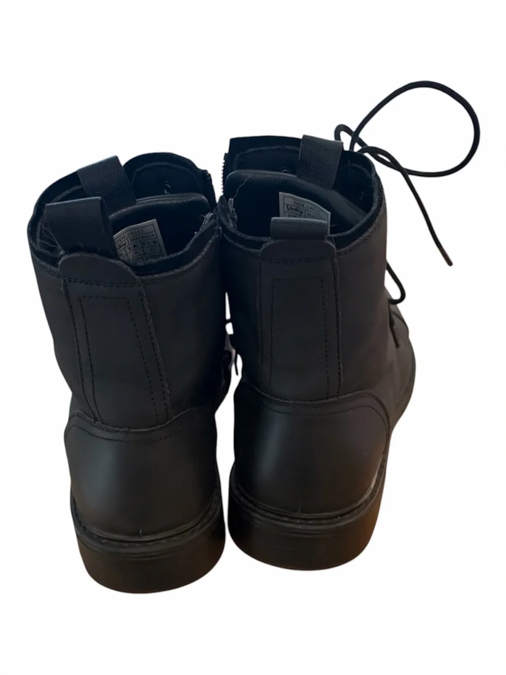 Vostey Black Lace-Up Military Style Boots Size 10
